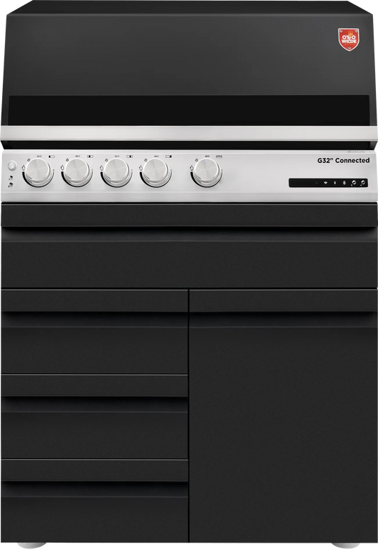 Otto Wilde G32" Connected, 3 Schubladen + 1 Tür (NEUES MODELL) inkl. Gasbuddy, 4er Set Kerntemperaturfühler und Einlegeboden